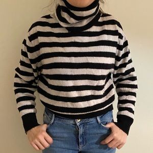 Zara Black and White Turtleneck